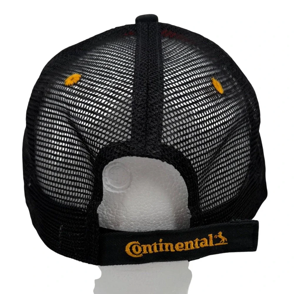 Continental Tires Trucker Hat Yellow Black Mesh Snapback Baseball Cap Mens OSFM